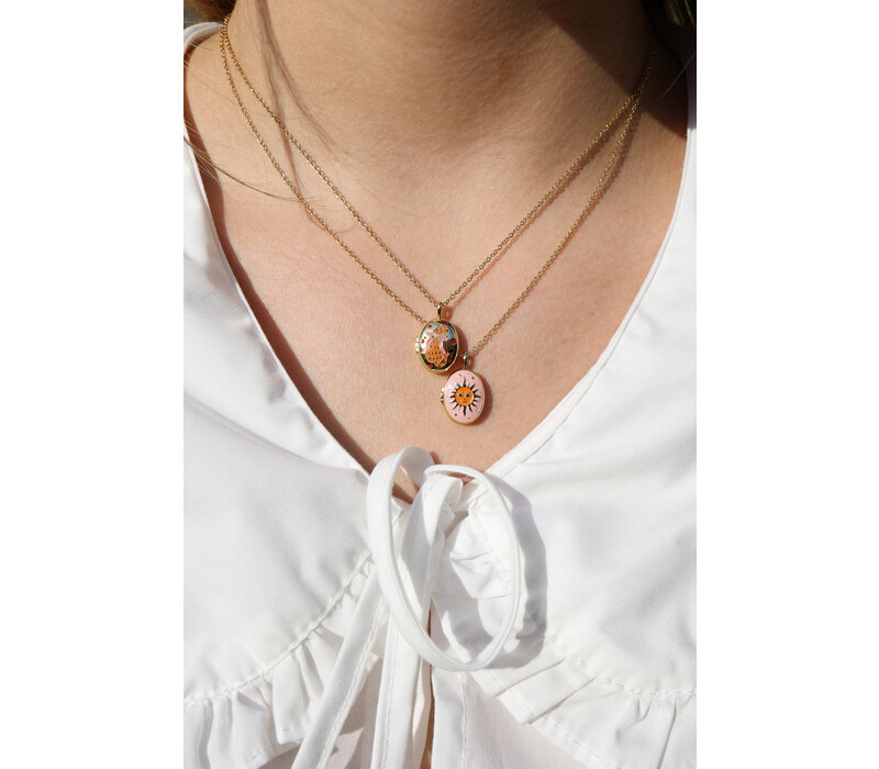 Medaillon Ketting Medium - Luipaard