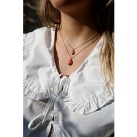 Medaillon Ketting Medium - Rode Hartjes