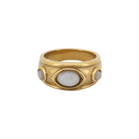 Ring 3 White Stones - Gold