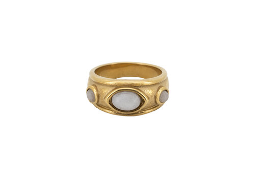 All the Luck in the World Ring 3 White Stones - Gold