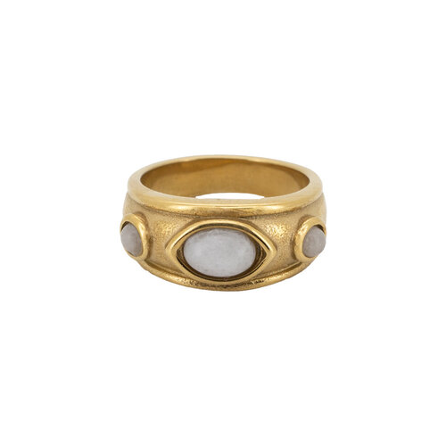 Ring 3 Witte Stenen - Goud 