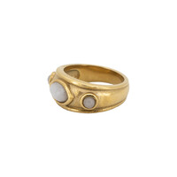 Ring 3 White Stones - Gold