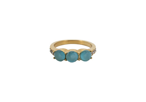 All the Luck in the World Ring 3 Small Stones - Aqua