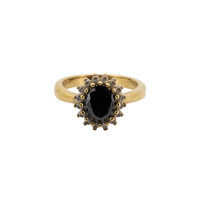 Ring Zon Halo met Zirconia Diamant - Zwart