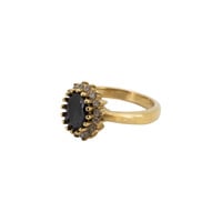 Ring Zon Halo met Diamant - Zwart