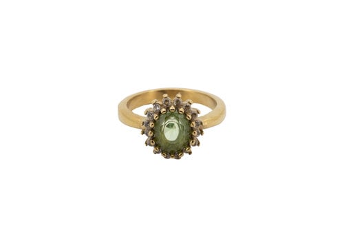 All the Luck in the World Ring Sun Halo with Zirconia Diamond - Green