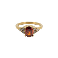 Ring Small Oval Stone - Red
