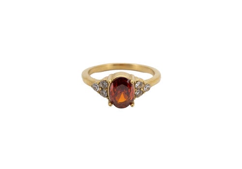 All the Luck in the World Ring Small Oval Stone - Red