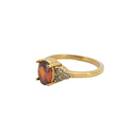 Ring Small Oval Stone - Red