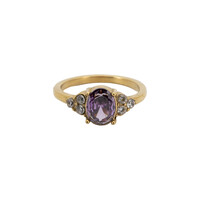 Ring Klein Oval Steen - Paars