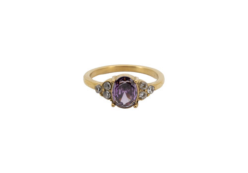 All the Luck in the World Ring Small Oval Stone - Purple