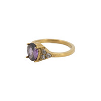 Ring Small Oval Stone - Purple