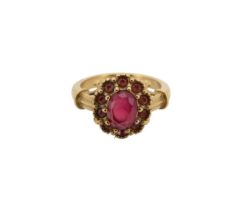 Ring Bloem Halo - Roze