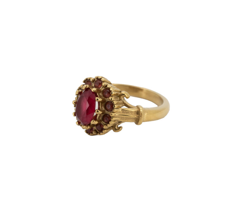 Ring Bloem Halo - Roze