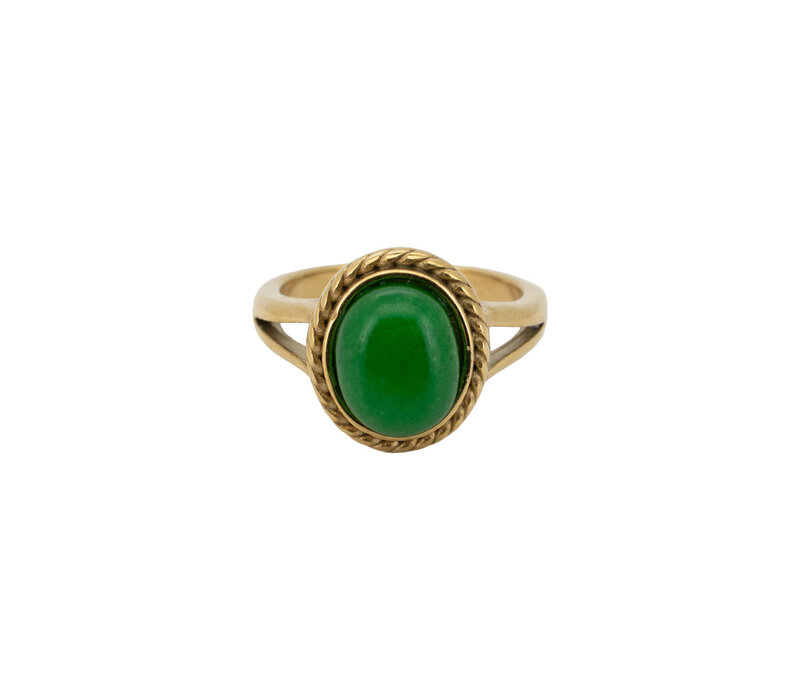 Ring Opal Halo - Green