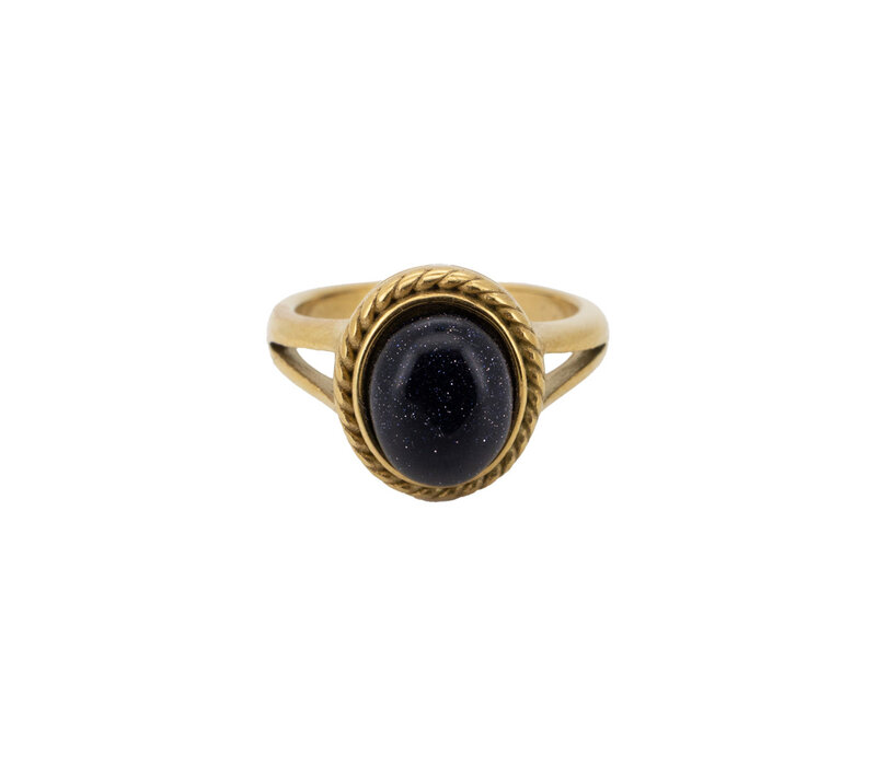 Ring Opaal Halo - Zwart