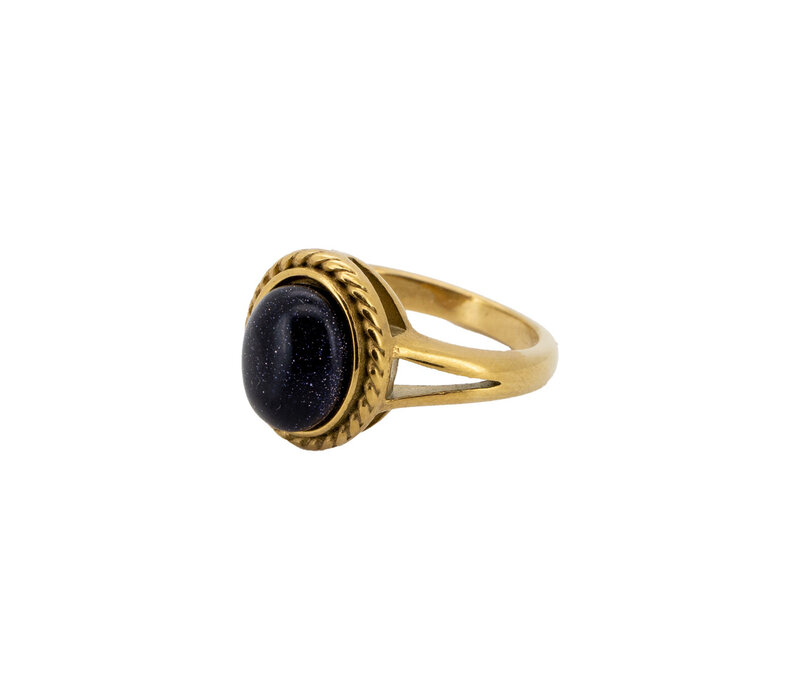 Ring Opaal Halo - Zwart
