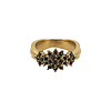 All the Luck in the World Ring Kleine Stenen Bloem - Zwart