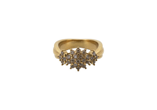 All the Luck in the World Ring Small Stones Flower - Clear