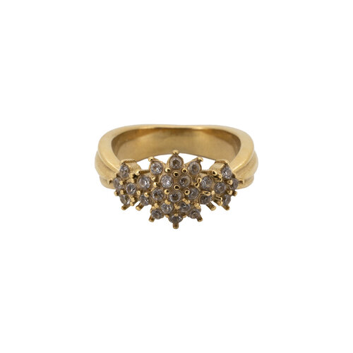 Ring Small Stones Flower - Clear 