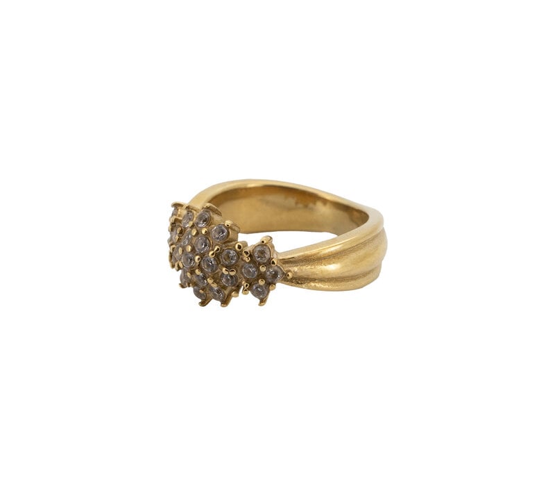 Ring Small Stones Flower - Clear