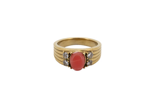 All the Luck in the World Ring Orange Stone Halo - Gold