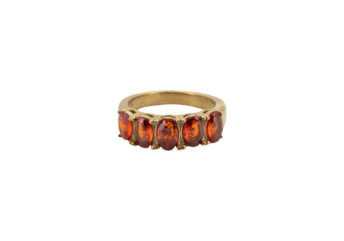 All the Luck in the World Ring 5 Ovaal Stenen - Rood