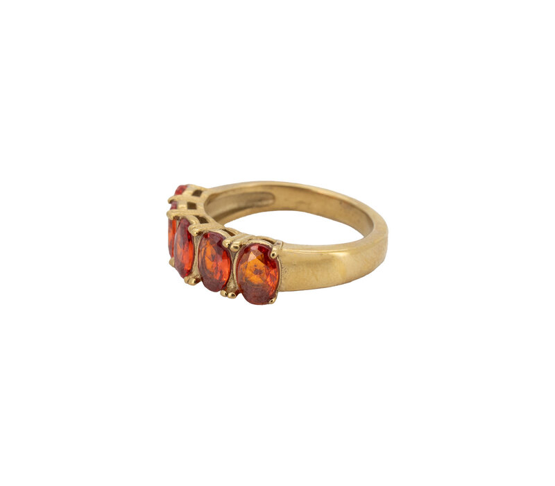 Ring 5 Ovaal Stenen - Rood