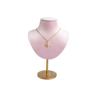 Pastel Pink Small Velvet Necklace Display