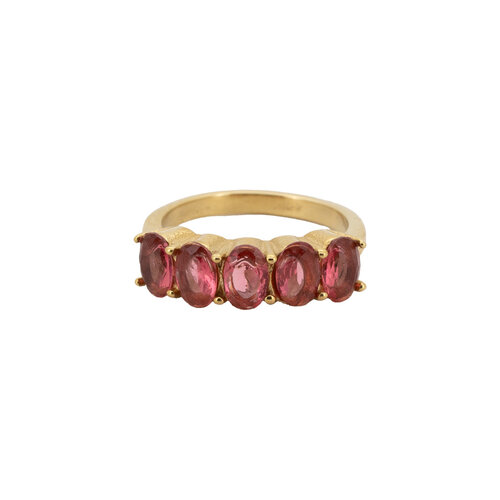 Ring 5 Ovaal Stenen - Roze 