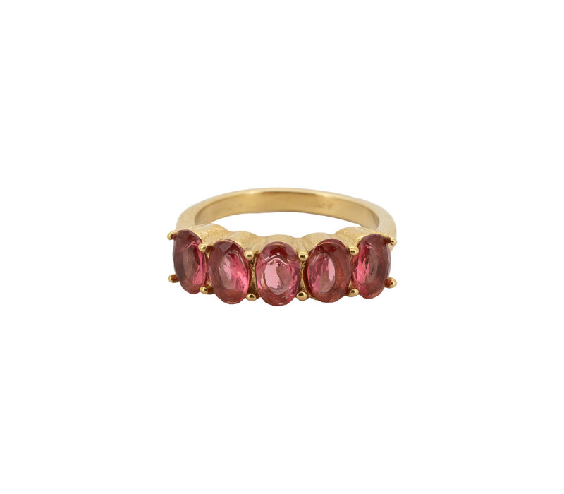 Ring 5 Oval Stones - Pink