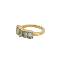 Ring 5 Oval Stones Light - Green