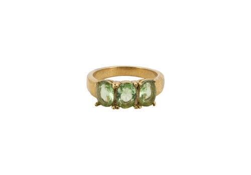 All the Luck in the World Ring Oval Stone - Apple Green