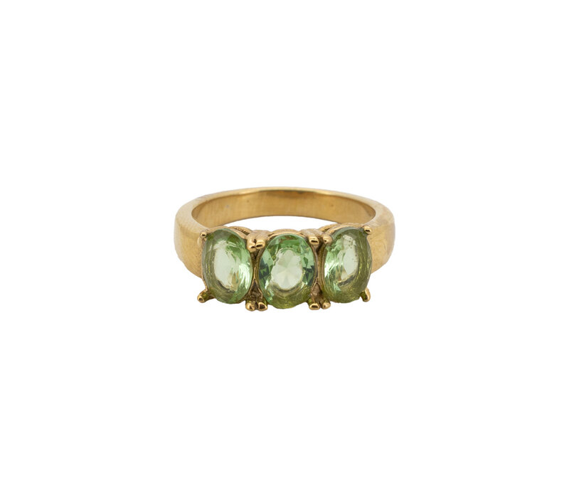 Ring Oval Stone - Apple Green