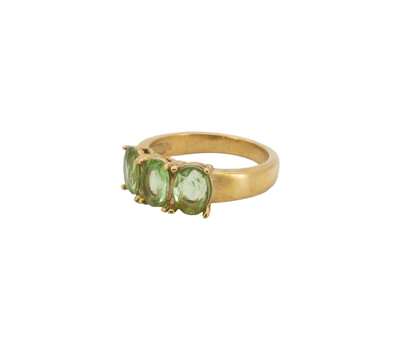 Ring Oval Stone - Apple Green
