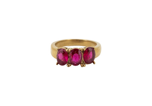 All the Luck in the World Ring Ovaal Steen - Fuchsia