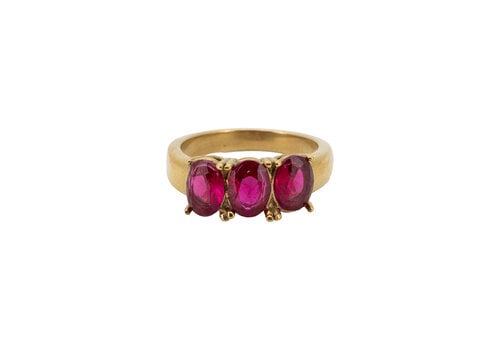 All the Luck in the World Ring Oval Stone - Fuchsia