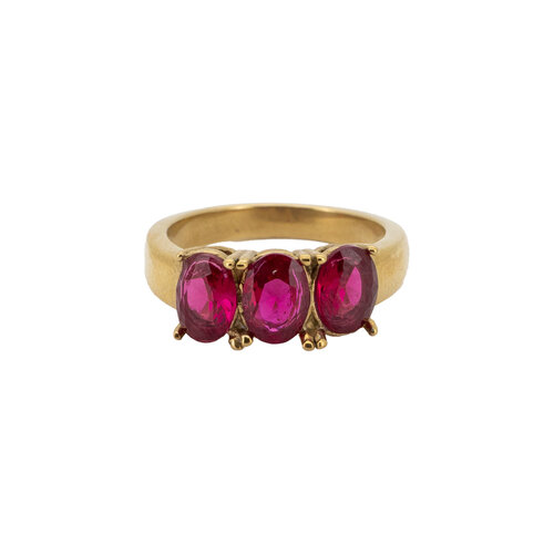 Ring Oval Stone - Fuchsia 