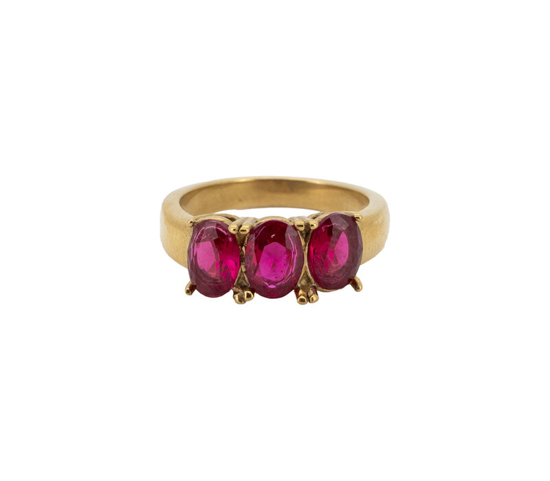 Ring Ovaal Steen - Fuchsia