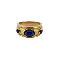 Ring 3 Blue Stones - Gold