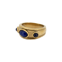 Ring 3 Blauw Stenen - Goud