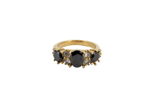All the Luck in the World Ring Stones Gold with Zirconia Diamond - Black