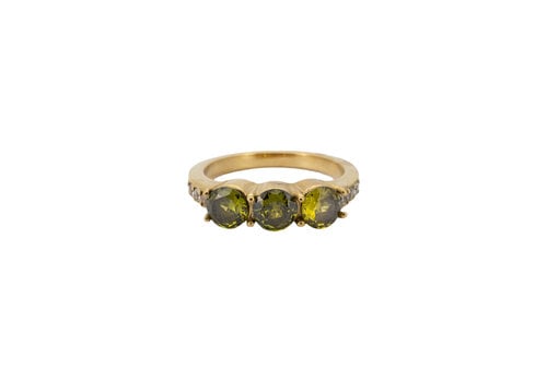All the Luck in the World Ring 3 Small Stones - Green