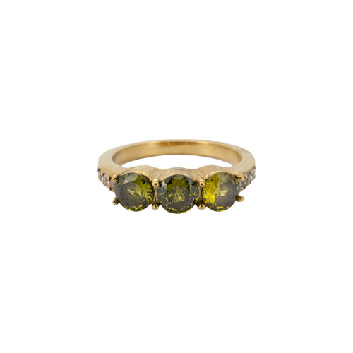 Ring 3 Small Stones - Green 