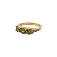Ring 3 Small Stones - Green