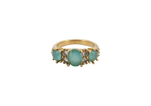 All the Luck in the World Ring Stones Gold with Diamond - Aqua