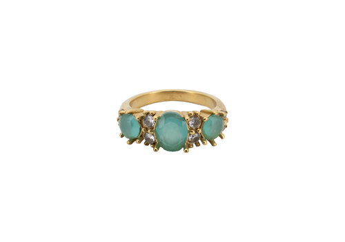 All the Luck in the World Ring Stones Gold with Zirconia Diamond - Aqua