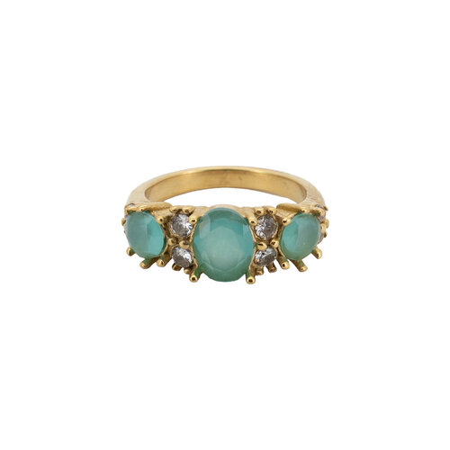 Ring Stenen Goud met Zirconia Diamant - Aqua 