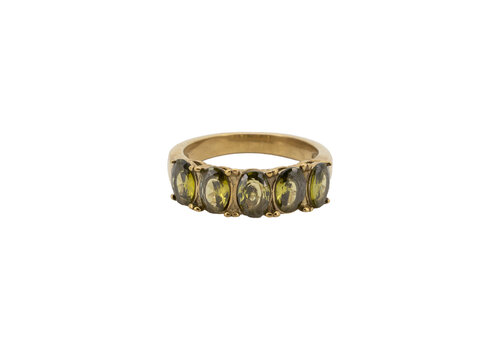 All the Luck in the World Ring 5 Ovaal Stenen - Groen