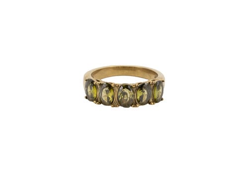 All the Luck in the World Ring 5 Oval Stones - Green